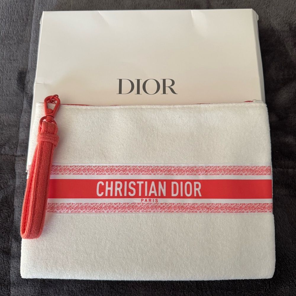 NEW Christian Dior Terry Cloth Pouch